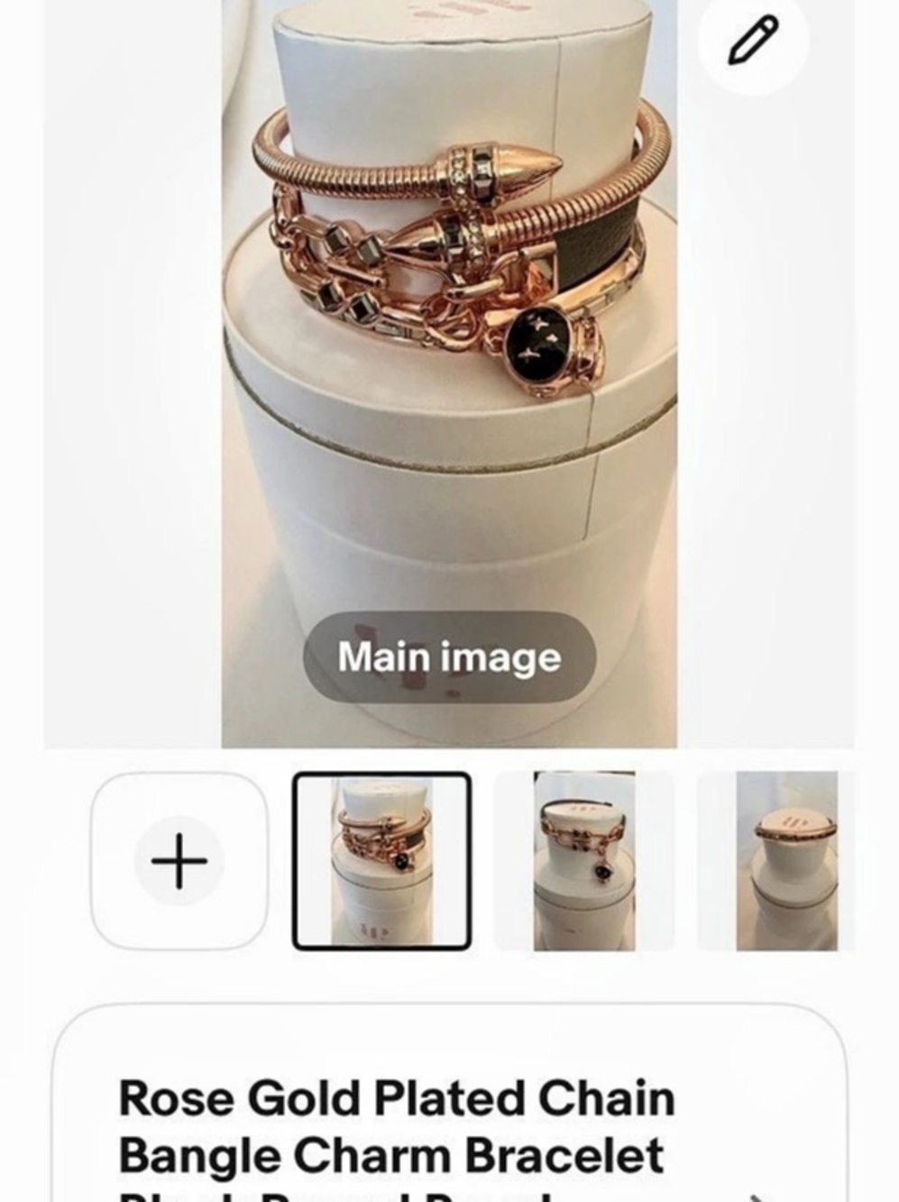Bomb Party Rose Gold Plated & Black Charm Bracelet